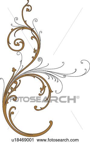 Clipart - Brown and black swirl Design Ornament. Fotosearch