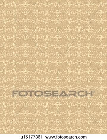 Clipart - Brown and cream fancy background pattern. Fotosearch