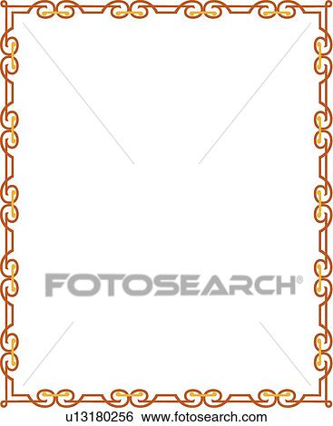 Brown and gold arabesque Border View Large Clip Art Graphic Clip Art - Brown and gold arabesque Border. Fotosearch