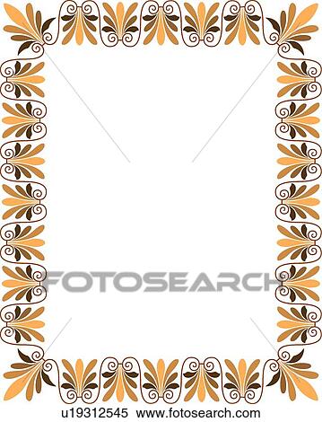 Brown and Gold Baroque Border View Large Clip Art Graphic Clipart - Brown and Gold Baroque Border. Fotosearch