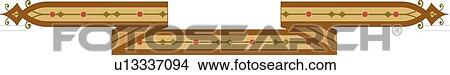 Clipart - Brown and Gold Design Ornament. Fotosearch
