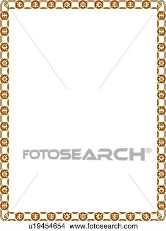 Clipart - Brown and Gold Link Border. Fotosearch