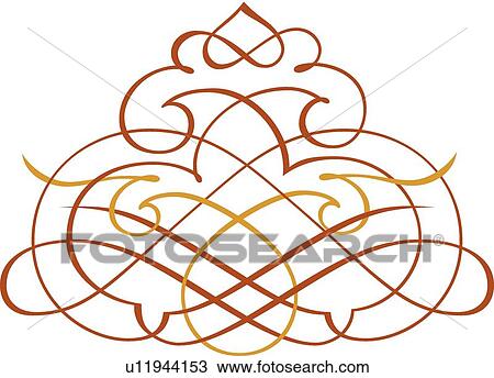 Clipart - Brown and gold loops and lines . Fotosearch