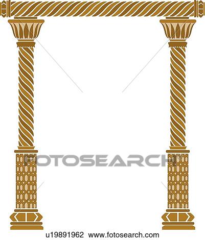 Brown and Gold Pillar Design Ornament View Large Clip Art Graphic Clipart - Brown and Gold Pillar Design Ornament. Fotosearch