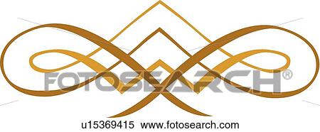 Brown and Gold Swirled Design View Large Clip Art Graphic Clipart - Brown and Gold Swirled Design. Fotosearch