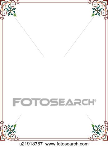 Brown and Green Border with Decorative Corners View Large Clip Art Graphic Clip Art - Brown and Green Border with Decorative Corners. Fotosearch