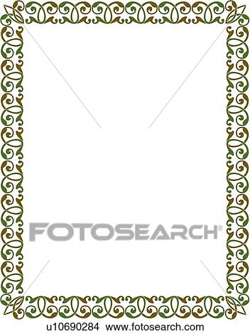 Brown and Green Celtic Border View Large Clip Art Graphic Clipart - Brown and Green Celtic Border. Fotosearch