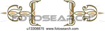 Clipart - Brown and green header with copy space. Fotosearch