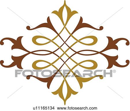 Clipart - Brown and green loops and knots . Fotosearch