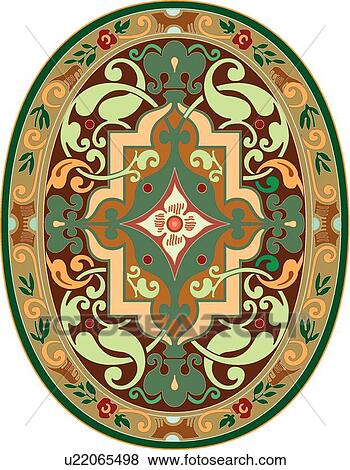 Clip Art - Brown and green oval Design Ornament. Fotosearch