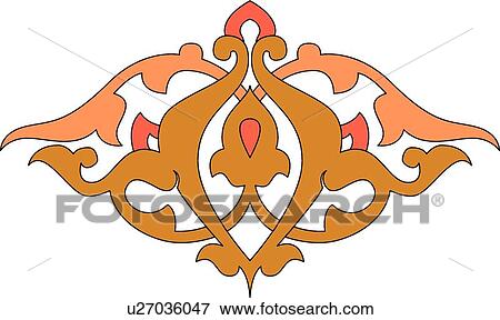 Brown and Orange Arabesque Design View Large Clip Art Graphic Clip Art - Brown and Orange Arabesque Design. Fotosearch