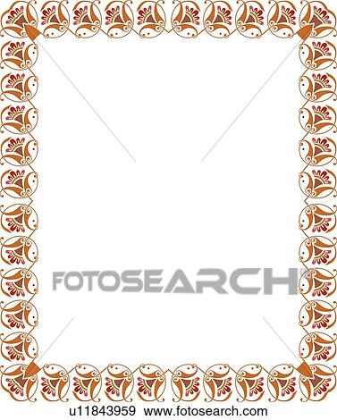 Clip Art - Brown and Orange Border. Fotosearch