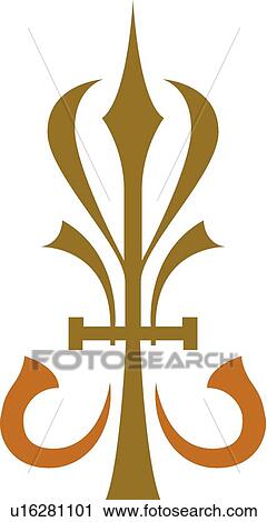 Clipart - Brown and orange design . Fotosearch
