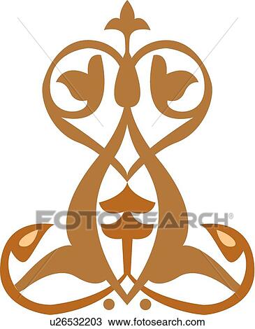 Clipart - Brown and orange design . Fotosearch