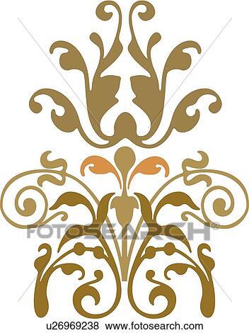 Brown and Orange Printer Ornament View Large Clip Art Graphic Clip Art - Brown and Orange Printer Ornament. Fotosearch
