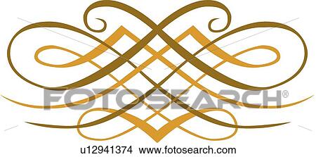 Brown and Orange Printer Ornament View Large Clip Art Graphic Clipart - Brown and Orange Printer Ornament. Fotosearch