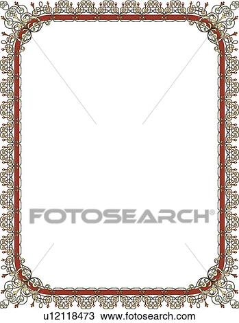 Brown and Red Border View Large Clip Art Graphic Clipart - Brown and Red Border. Fotosearch