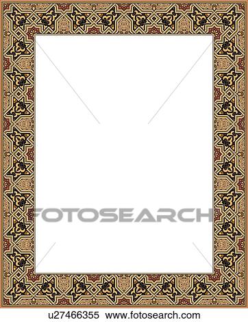 Clipart - Brown and Red Border. Fotosearch