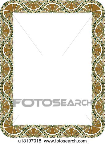 Brown and Tan Art Nouveau Border View Large Clip Art Graphic Clip Art - Brown and Tan Art Nouveau Border. Fotosearch