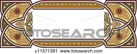 Clipart - Brown and Tan Fancy Arabesque Design. Fotosearch