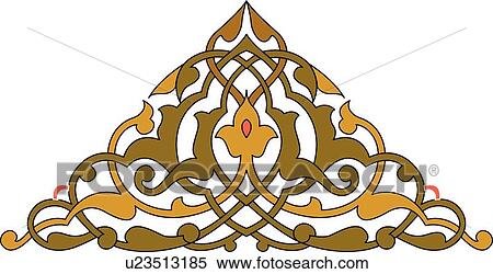 Brown and Tan Fancy Arabesque Design View Large Clip Art Graphic Clipart - Brown and Tan Fancy Arabesque Design. Fotosearch