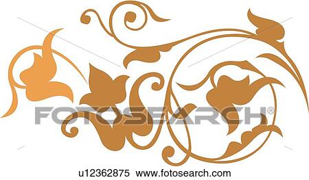 Clipart - Brown and tan fancy leaves . Fotosearch