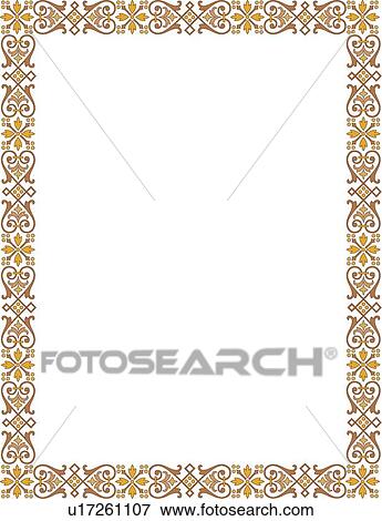 Brown and Tan Floral Border View Large Clip Art Graphic Clip Art - Brown and Tan Floral Border. Fotosearch