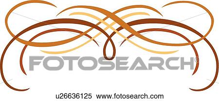 Clipart - Brown and Yellow Curvy Lines Header. Fotosearch