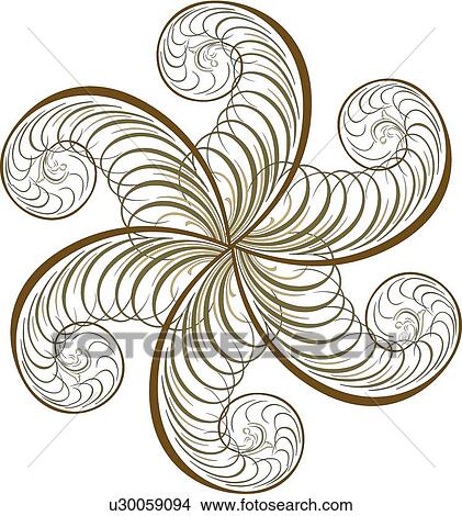 Clipart - Brown Calligraphic Design. Fotosearch