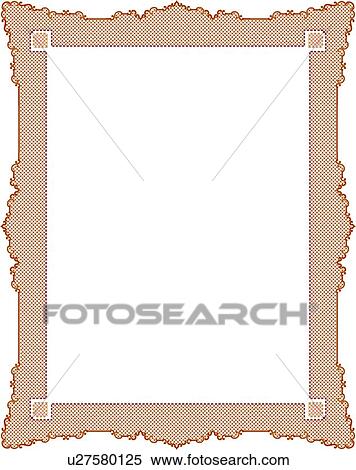 Brown Certificate Border View Large Clip Art Graphic Clipart - Brown Certificate Border. Fotosearch