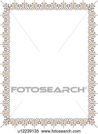Brown Decorative Border View Large Clip Art Graphic Clipart - Brown Decorative Border. Fotosearch