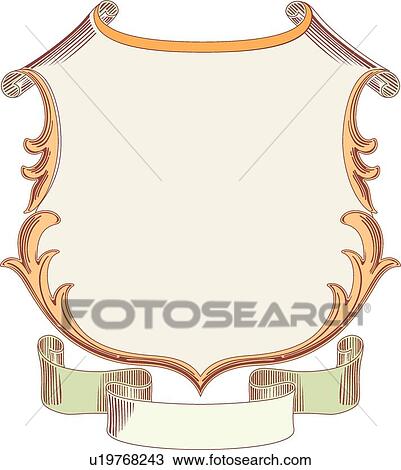 Brown Decorative Frame with Green Ribbon View Large Clip Art Graphic Clipart - Brown Decorative Frame with Green Ribbon. Fotosearch