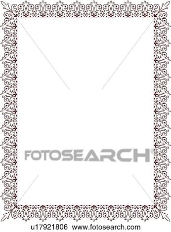 Brown Delicate Border View Large Clip Art Graphic Clip Art - Brown Delicate Border. Fotosearch