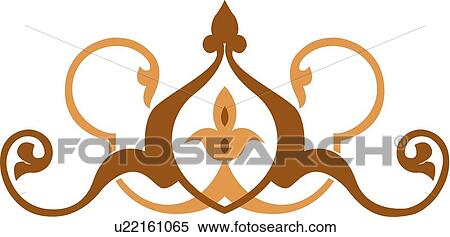Brown design with lines and swirls View Large Clip Art Graphic Clipart - Brown design with lines and swirls . Fotosearch