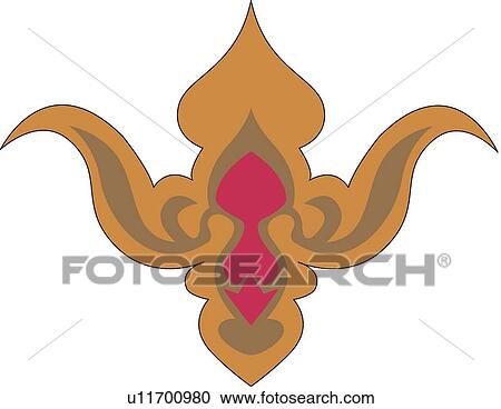 Clipart - Brown design with pink accents . Fotosearch
