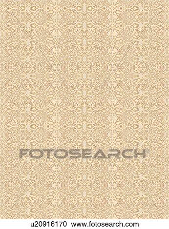 Clipart - Brown Fancy Background Pattern. Fotosearch