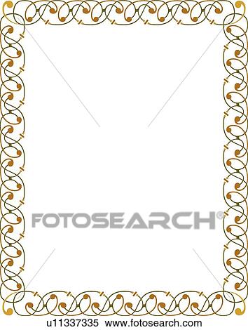 Brown Fancy Border View Large Clip Art Graphic Clipart - Brown Fancy Border. Fotosearch