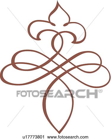 Brown fancy line art View Large Clip Art Graphic Clipart - Brown fancy line art. Fotosearch