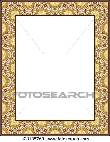 Brown Floral Border View Large Clip Art Graphic Clip Art - Brown Floral Border. Fotosearch