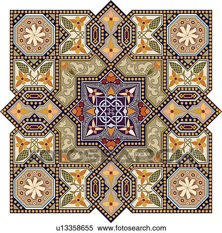 Brown Floral Design Ornament View Large Clip Art Graphic Clipart - Brown Floral Design Ornament. Fotosearch