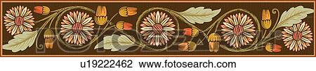 Brown floral design ornament View Large Clip Art Graphic Clipart - Brown floral design ornament. Fotosearch