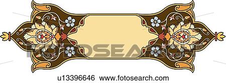 Brown floral header with copy space View Large Clip Art Graphic Clip Art - Brown floral header with copy space. Fotosearch