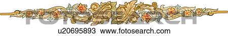 Brown, green and orange floral Design Ornament View Large Clip Art Graphic Clipart - Brown, green and orange floral Design Ornament. Fotosearch