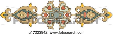 Brown, Green and Red Arabesque Design View Large Clip Art Graphic Clipart - Brown, Green and Red Arabesque Design. Fotosearch