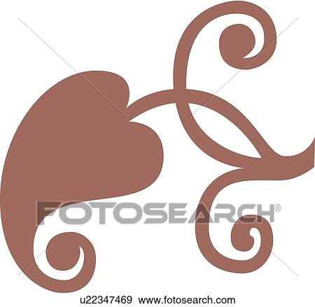 Clip Art - Brown heart leaf illustration. Fotosearch