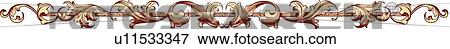Clip Art - Brown leaf horizontal Design Ornament. Fotosearch