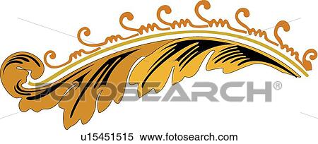 Clipart - Brown Leaf Printer Ornament. Fotosearch