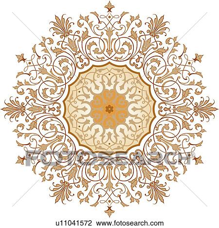 Brown Leaf Vine Design Ornament View Large Clip Art Graphic Clipart - Brown Leaf Vine Design Ornament. Fotosearch