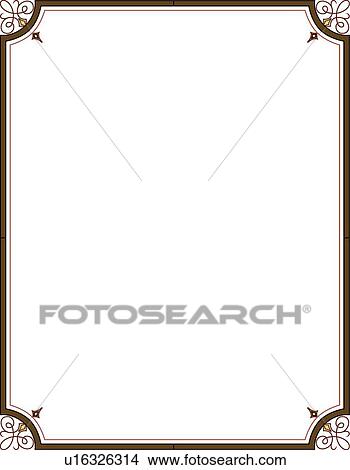 Brown Line Border View Large Clip Art Graphic Clipart - Brown Line Border. Fotosearch