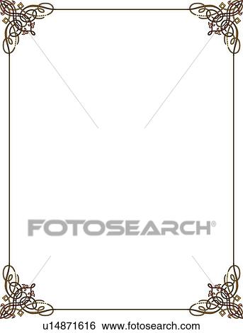 Brown line Border with green decorative corners View Large Clip Art Graphic Clip Art - Brown line Border with green decorative corners. Fotosearch